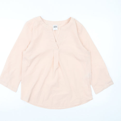 Vero Moda Womens Beige XS Tunic Blouse 3/4 Sleeve V-Neck