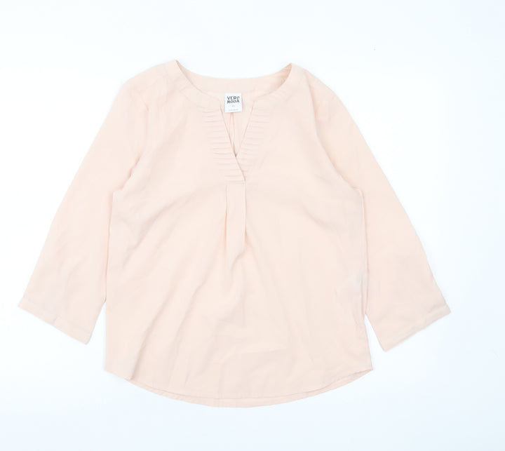 Vero Moda Womens Beige XS Tunic Blouse 3/4 Sleeve V-Neck