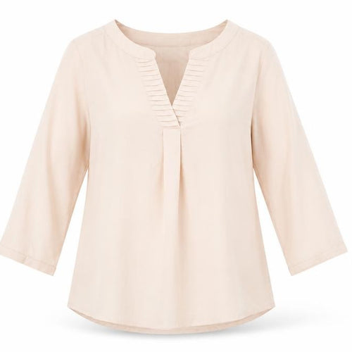 Vero Moda Womens Beige XS Tunic Blouse 3/4 Sleeve V-Neck