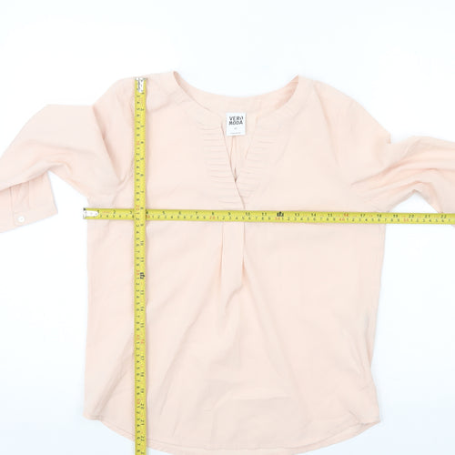 Vero Moda Womens Beige XS Tunic Blouse 3/4 Sleeve V-Neck