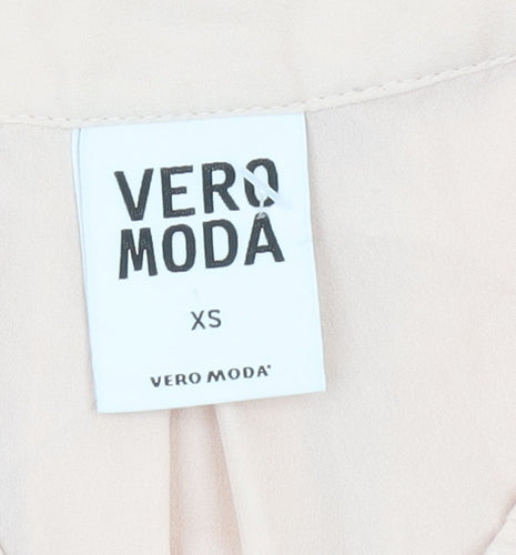 Vero Moda Womens Beige XS Tunic Blouse 3/4 Sleeve V-Neck