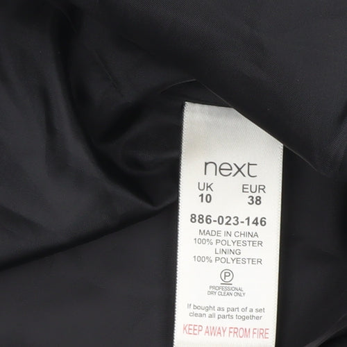 Next Women Black Size 10 Tailored Single Breasted Blazer Jacket