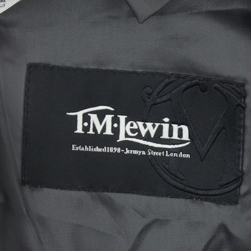 T.M. Lewin Men’s Grey Wool Blend Checked Suit Jacket 40R