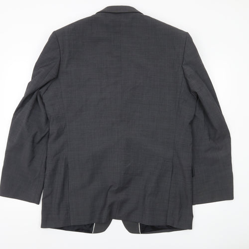 Ben Sherman Men's Grey 44 Blazer Jacket Single-Breasted Wool Blend
