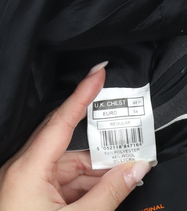 Ben Sherman Men's Grey 44 Blazer Jacket Single-Breasted Wool Blend