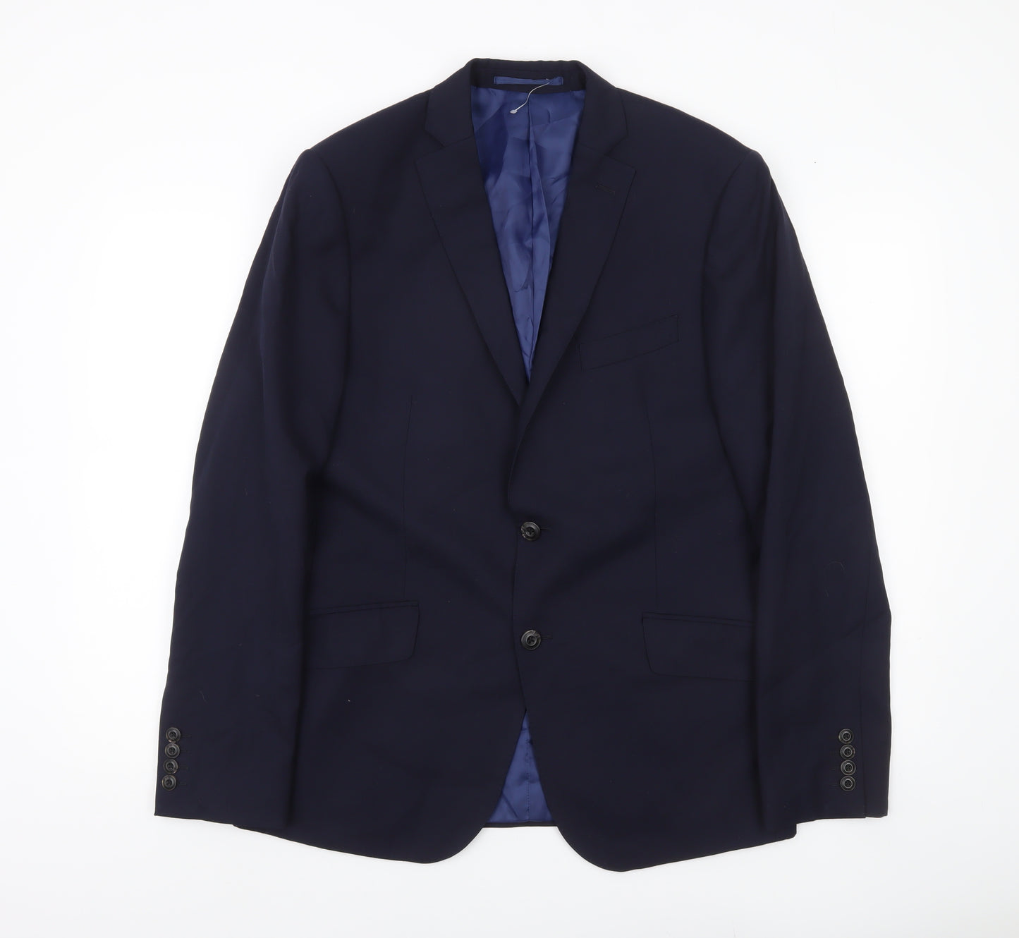 Marks and Spencer Mens Blue Slim Fit Wool Blazer Jacket 40 M