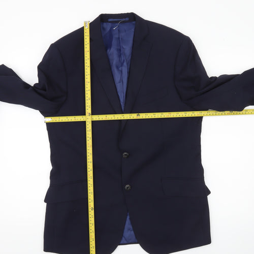 Marks and Spencer Mens Blue Slim Fit Wool Blazer Jacket 40 M