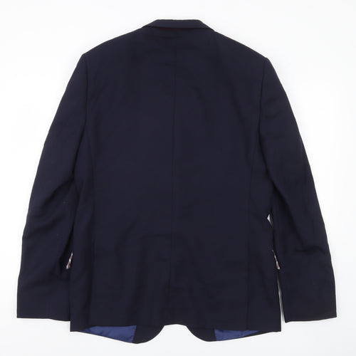 Marks and Spencer Mens Blue Slim Fit Wool Blazer Jacket 40 M