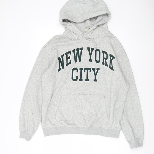H&M Men’s Grey Pullover Hoodie S New York City Logo Fleece