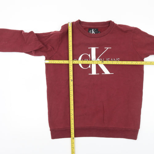 Calvin Klein Jeans Women's Red Pullover Sweatshirt Size S Logo
