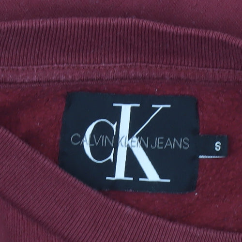 Calvin Klein Jeans Women's Red Pullover Sweatshirt Size S Logo