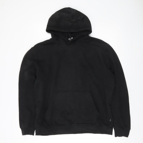 Puma Men’s Black Pullover Hoodie L Regular Fit Fleece Sweatshirt
