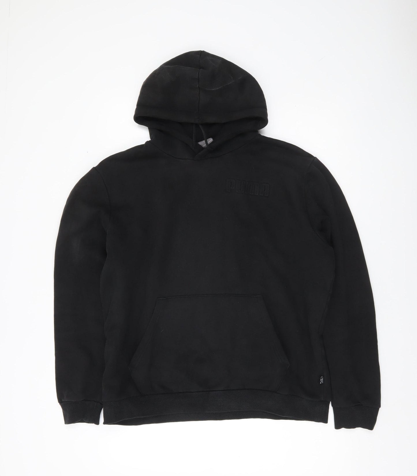 Puma Men’s Black Pullover Hoodie L Regular Fit Fleece Sweatshirt