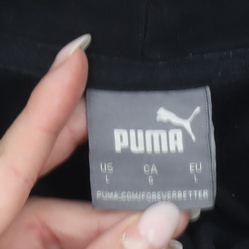 Puma Men’s Black Pullover Hoodie L Regular Fit Fleece Sweatshirt