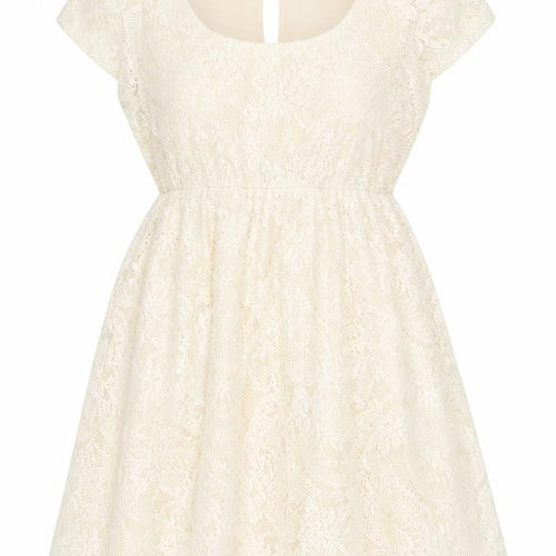 Dorothy Perkins Women’s Ivory Lace Fit & Flare Dress Size 12