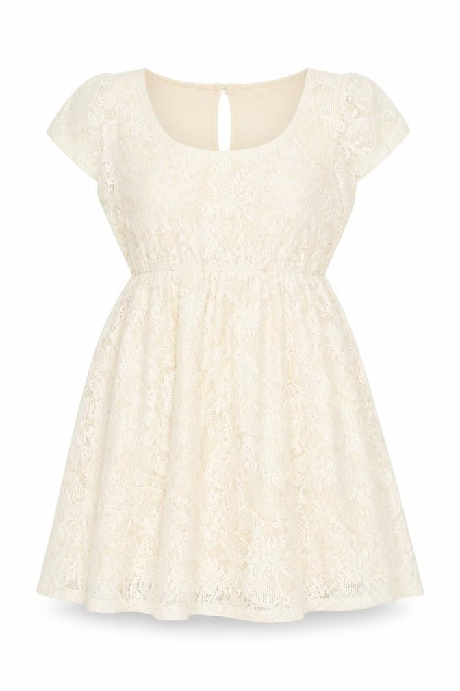 Dorothy Perkins Women’s Ivory Lace Fit & Flare Dress Size 12