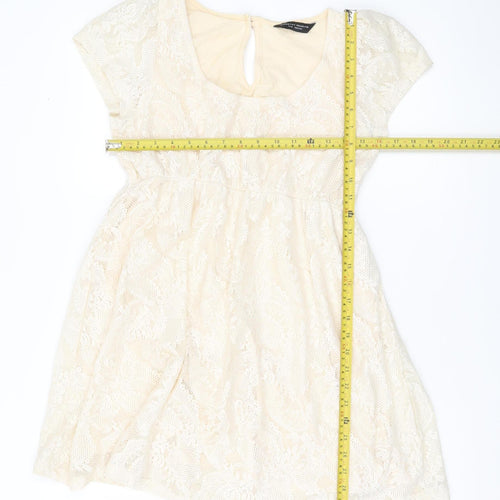 Dorothy Perkins Women’s Ivory Lace Fit & Flare Dress Size 12