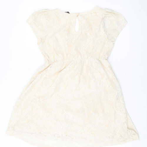 Dorothy Perkins Women’s Ivory Lace Fit & Flare Dress Size 12