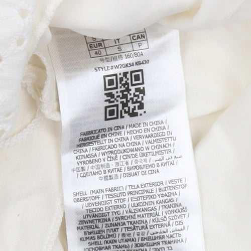 Guess Women White Cotton Puff Sleeve Sheath Dress Size 12