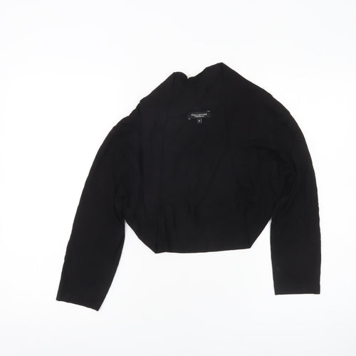 Debenhams Women’s Black Cropped Jersey Blouse Size 14 Long Sleeve