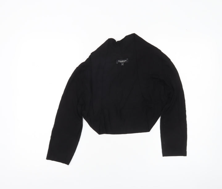 Debenhams Women’s Black Cropped Jersey Blouse Size 14 Long Sleeve