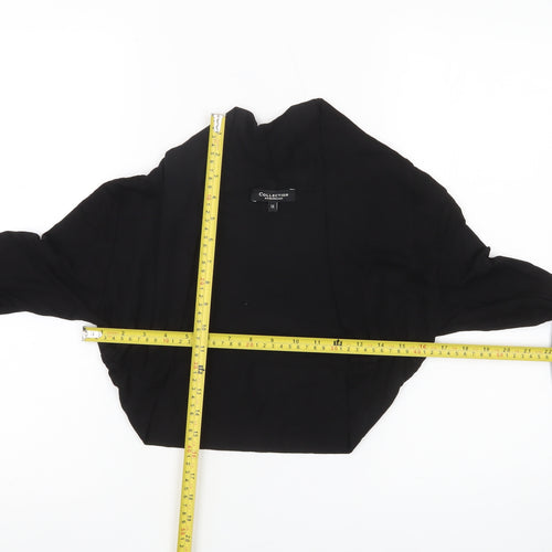 Debenhams Women’s Black Cropped Jersey Blouse Size 14 Long Sleeve
