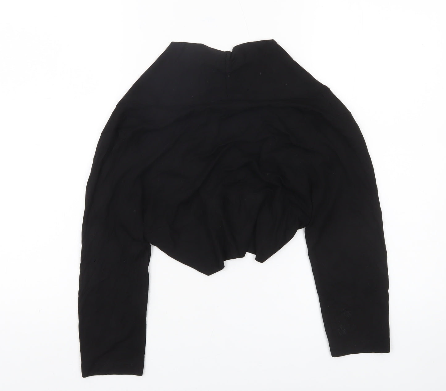Debenhams Women’s Black Cropped Jersey Blouse Size 14 Long Sleeve