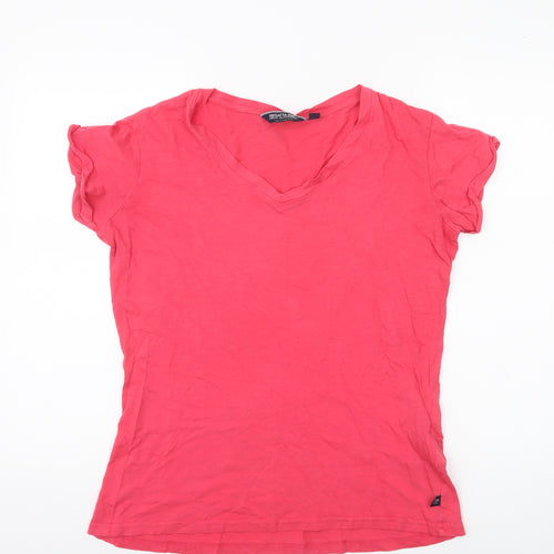 Regatta Womens Pink V-Neck Cotton T-Shirt Size 12 Casual Lightweight