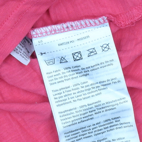Regatta Womens Pink V-Neck Cotton T-Shirt Size 12 Casual Lightweight