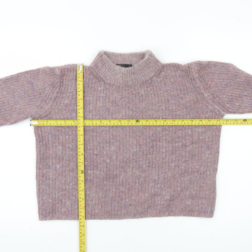 Topshop Women’s Purple Mock Neck Chunky Knit Jumper Size 10