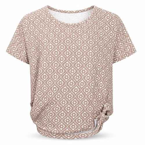 New Look Girls Brown Geometric T-Shirt Age 12-13 Years Cotton Blend