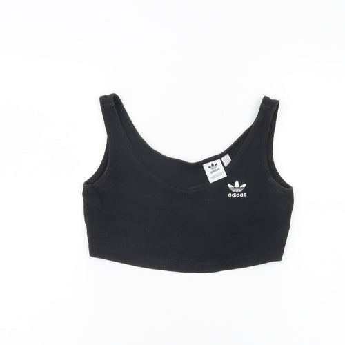Adidas Women’s Black Crop Tank Top Size 6 XS Cotton Blend