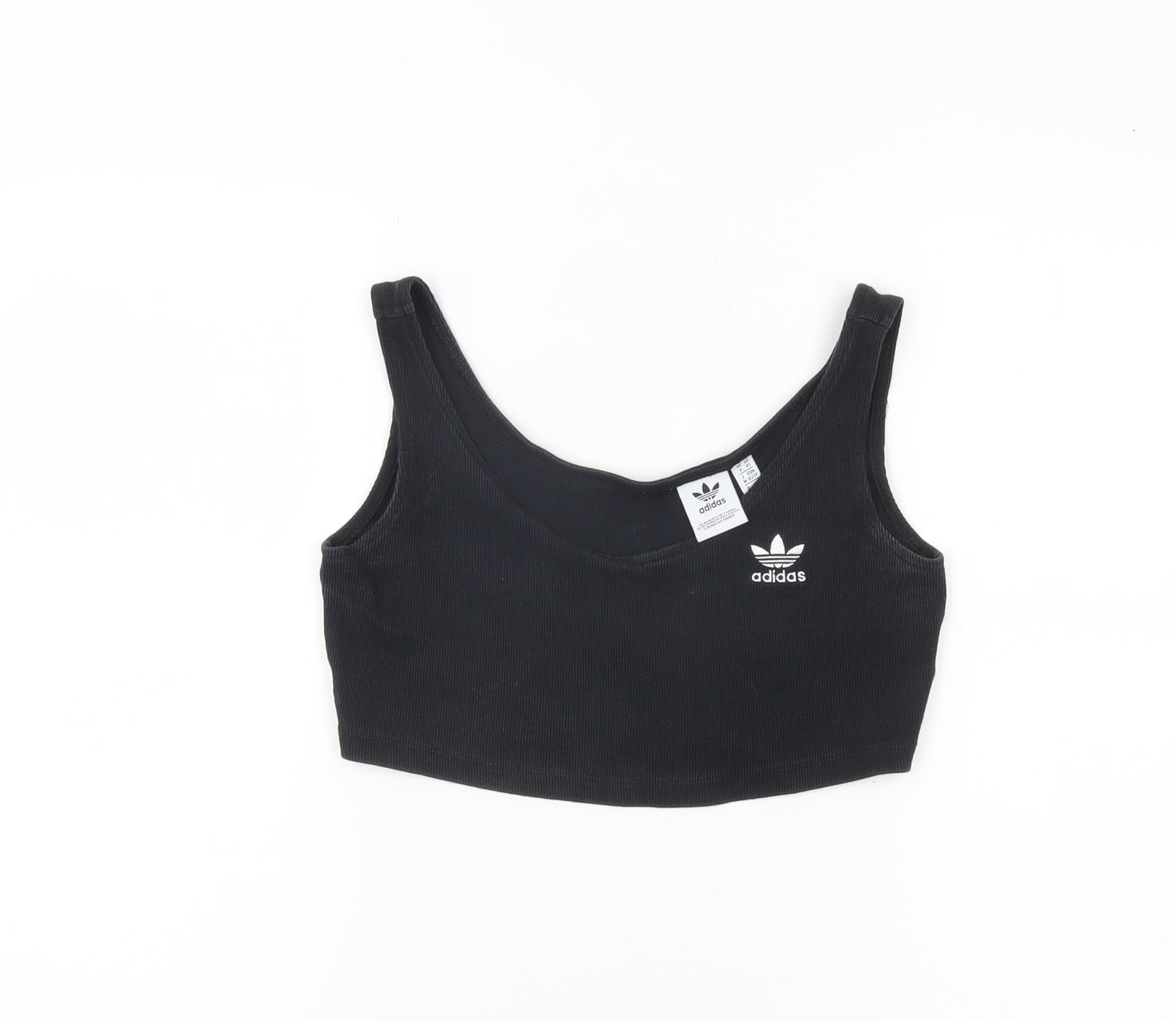 Adidas Women’s Black Crop Tank Top Size 6 XS Cotton Blend