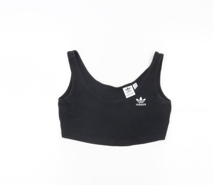 Adidas Women’s Black Crop Tank Top Size 6 XS Cotton Blend
