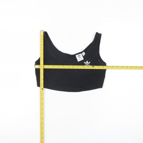 Adidas Women’s Black Crop Tank Top Size 6 XS Cotton Blend