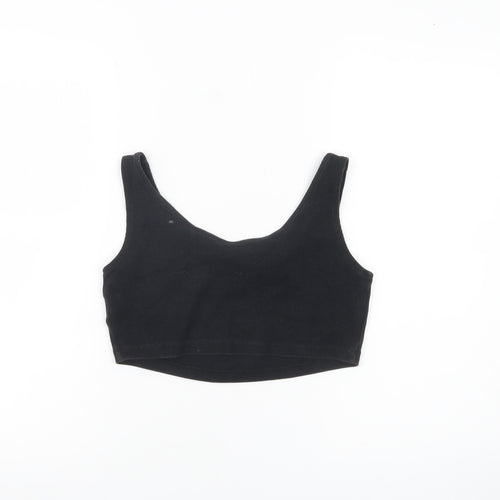 Adidas Women’s Black Crop Tank Top Size 6 XS Cotton Blend