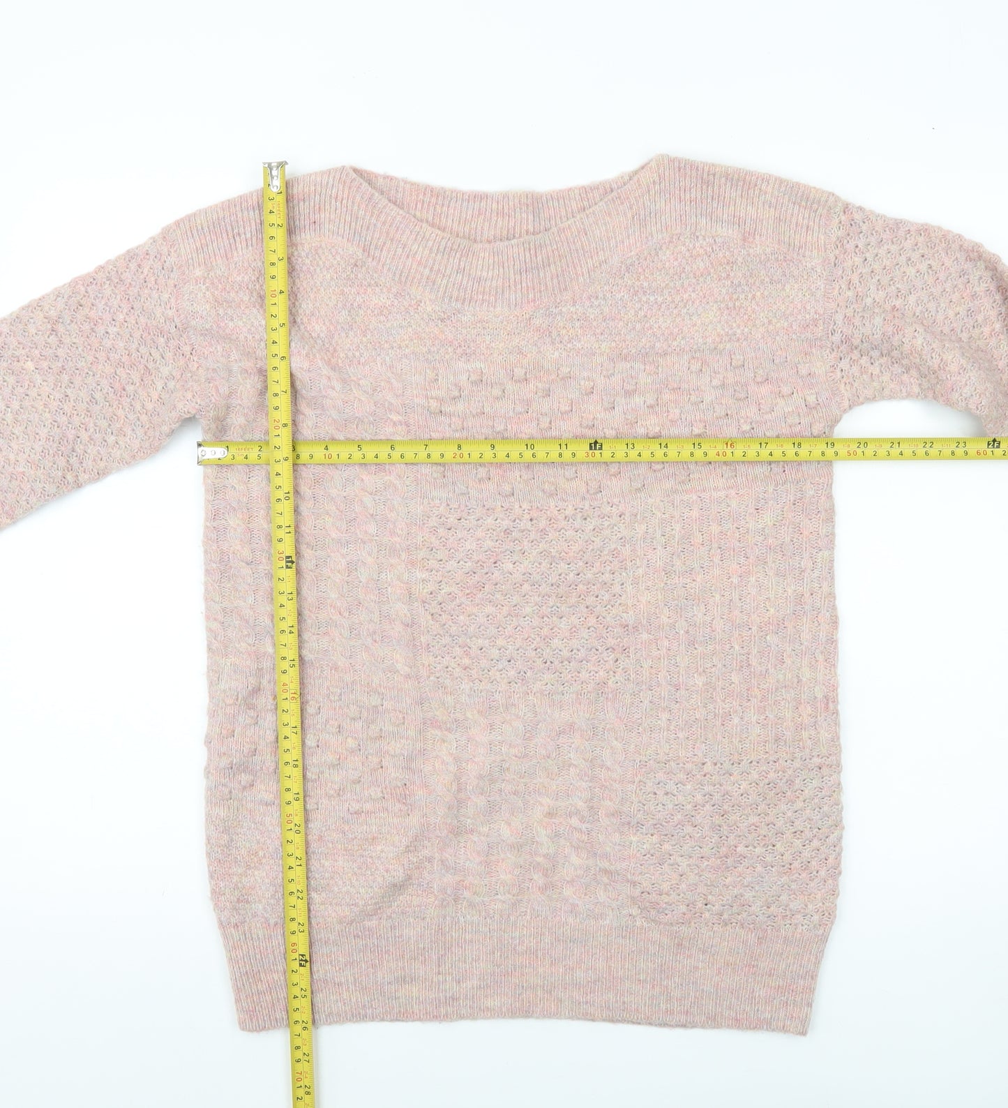 Marks and Spencer Women’s Pink Cable Knit Jumper Size 6