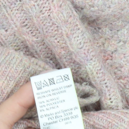 Marks and Spencer Women’s Pink Cable Knit Jumper Size 6