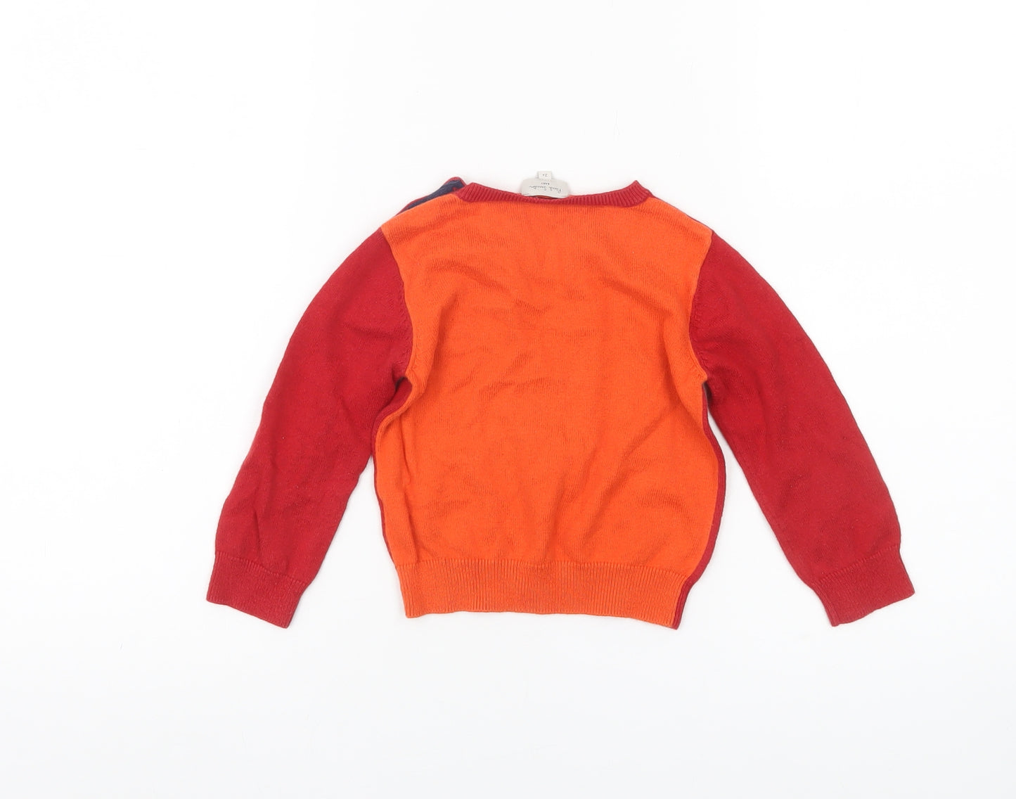 Paul Smith Boys Red V-Neck Pullover Jumper 2 Years Long Sleeve Cotton