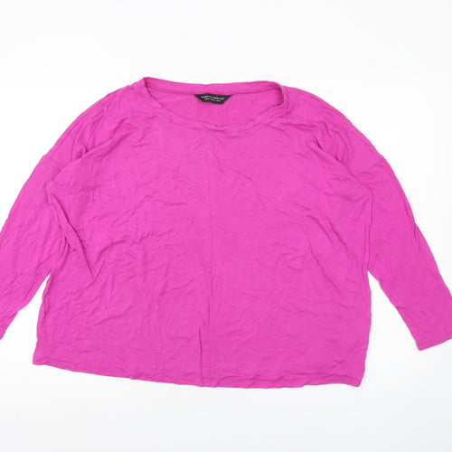 Dorothy Perkins Women’s Pink Size 16 Long Sleeve Jersey Top