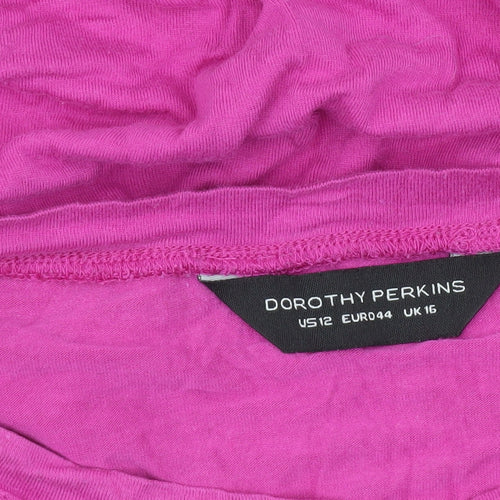 Dorothy Perkins Women’s Pink Size 16 Long Sleeve Jersey Top