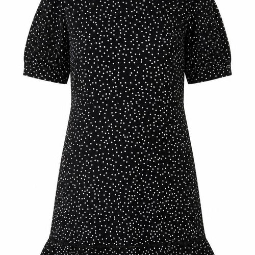 Warehouse Women’s Black Polka Dot Shift Dress Size 10 Short Sleeve