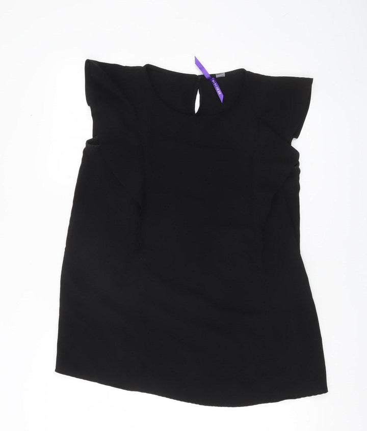 Séraphine Women Black Blouse UK 8 Sleeveless Tunic Style
