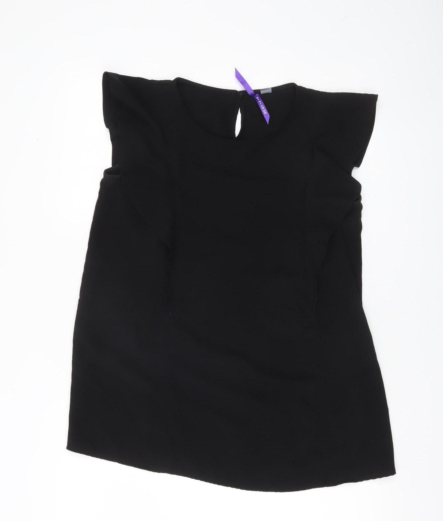 Séraphine Women Black Blouse UK 8 Sleeveless Tunic Style