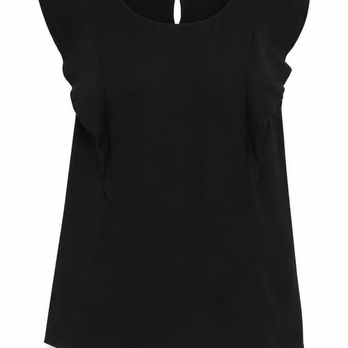 Séraphine Women Black Blouse UK 8 Sleeveless Tunic Style