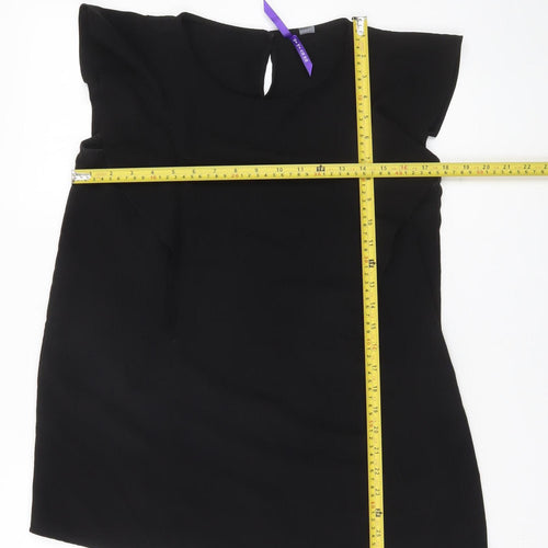 Séraphine Women Black Blouse UK 8 Sleeveless Tunic Style