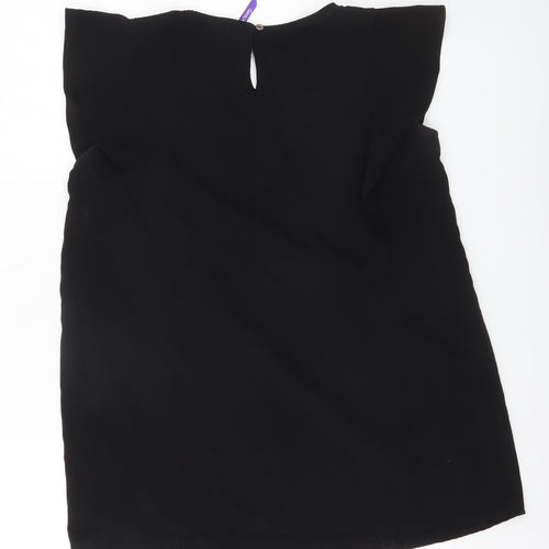 Séraphine Women Black Blouse UK 8 Sleeveless Tunic Style