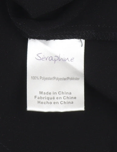 Séraphine Women Black Blouse UK 8 Sleeveless Tunic Style
