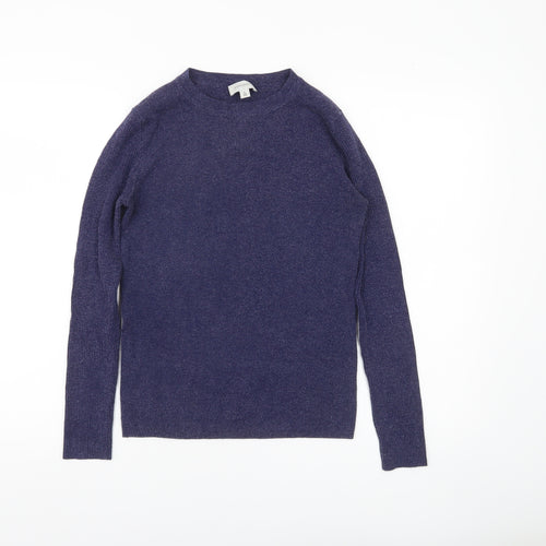 Forcast Womens Purple Crew Neck Knit Jumper Size 12 Long Sleeve