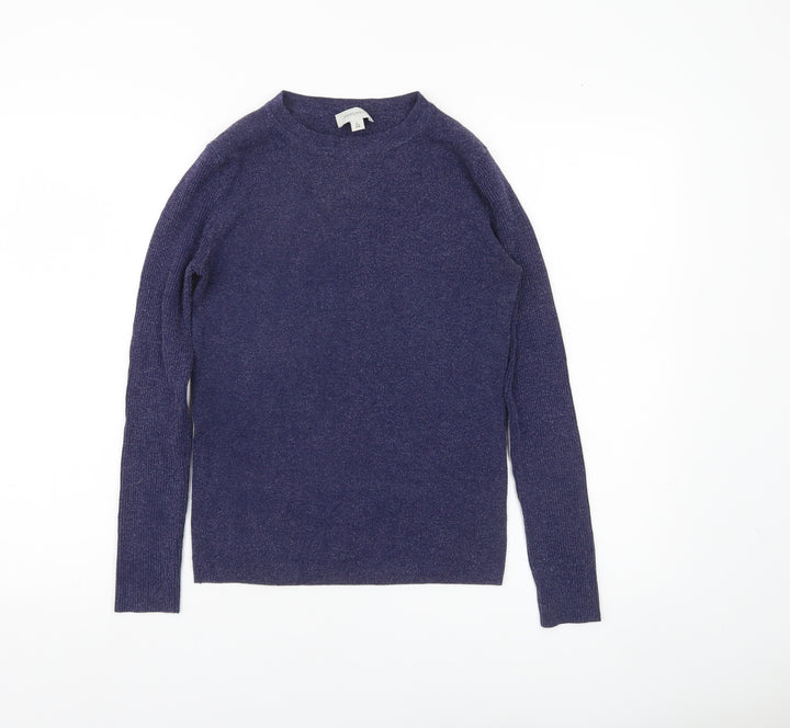 Forcast Womens Purple Crew Neck Knit Jumper Size 12 Long Sleeve